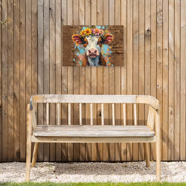 Buiten canvas - Kalf met Bloemenkroon — 3