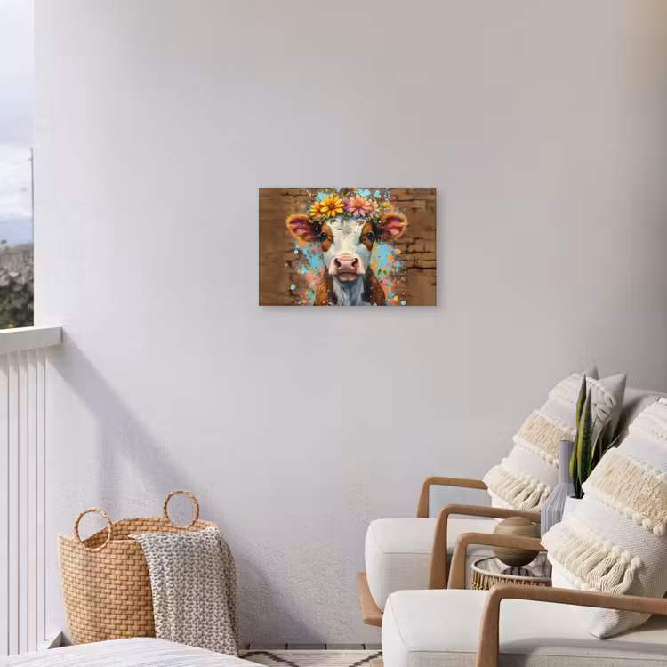Buiten canvas - Kalf met Bloemenkroon — 4