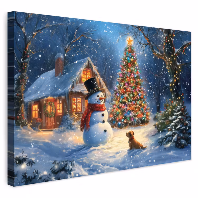 Buiten canvas - Kerstwonder - Winteravond - Kleurrijk — 1