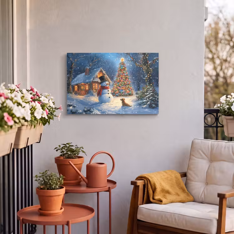 Buiten canvas - Kerstwonder - Winteravond - Kleurrijk — 3