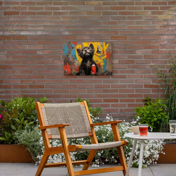 Buiten canvas - Kitten met Spuitbus — 2