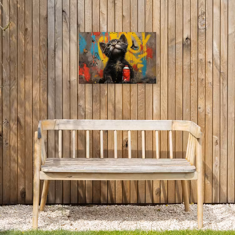 Buiten canvas - Kitten met Spuitbus — 3