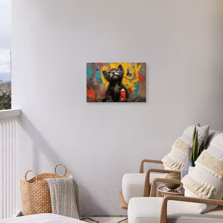 Buiten canvas - Kitten met Spuitbus — 4