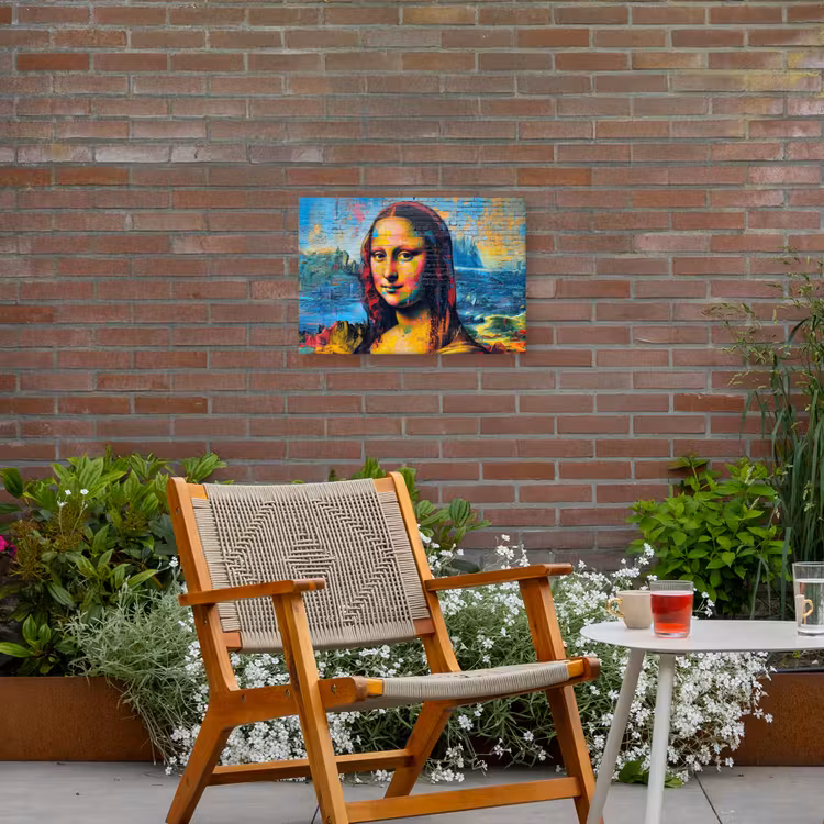 Buiten canvas - Kleurrijke Mona Lisa — 2
