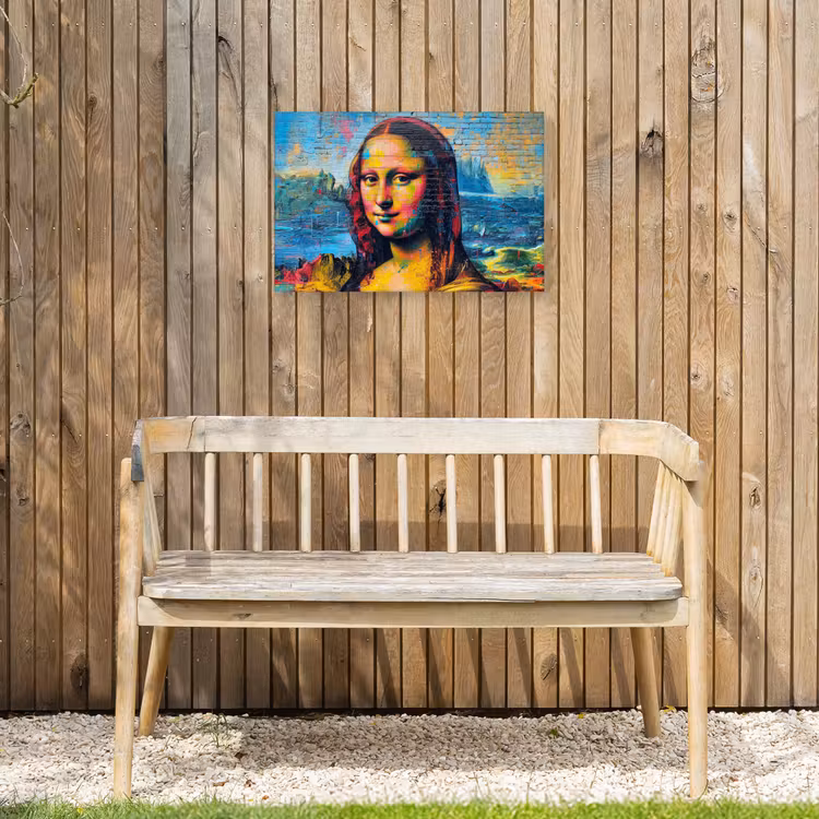 Buiten canvas - Kleurrijke Mona Lisa — 3