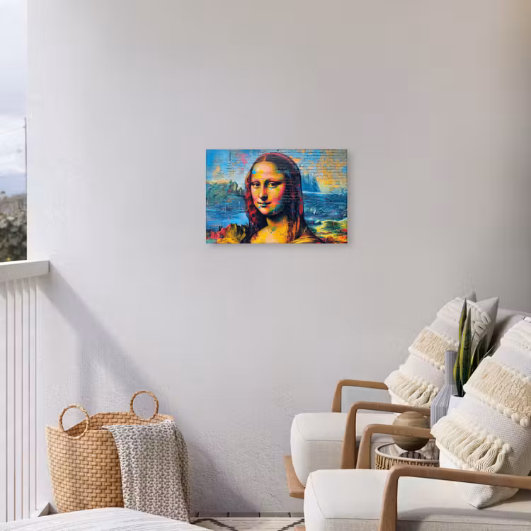 Buiten canvas - Kleurrijke Mona Lisa — 4