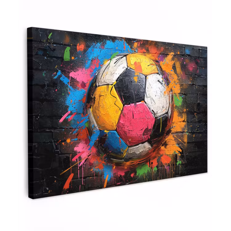 Buiten canvas - Kleurrijke Voetbal — 1