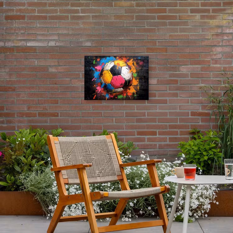 Buiten canvas - Kleurrijke Voetbal — 2