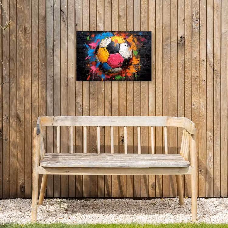 Buiten canvas - Kleurrijke Voetbal — 3