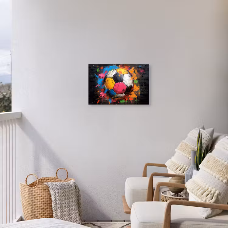 Buiten canvas - Kleurrijke Voetbal — 4