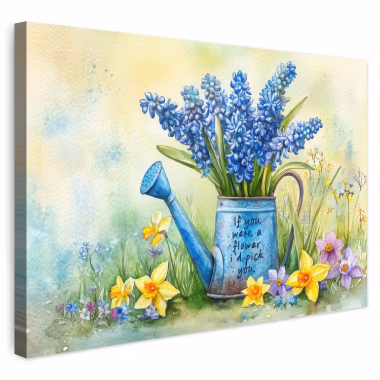 Buiten canvas - Lavendelbloemen - Quote - Gieter — 1