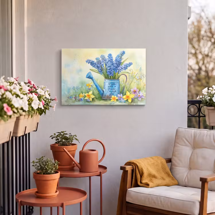 Buiten canvas - Lavendelbloemen - Quote - Gieter — 3