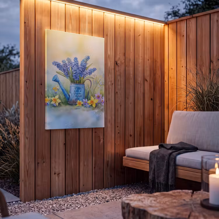 Buiten canvas - Lavendelbloemen - Quote - Gieter — 4