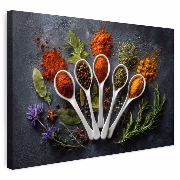 Buiten canvas - Lepels - Wit - Poeder - Kruiden — 1