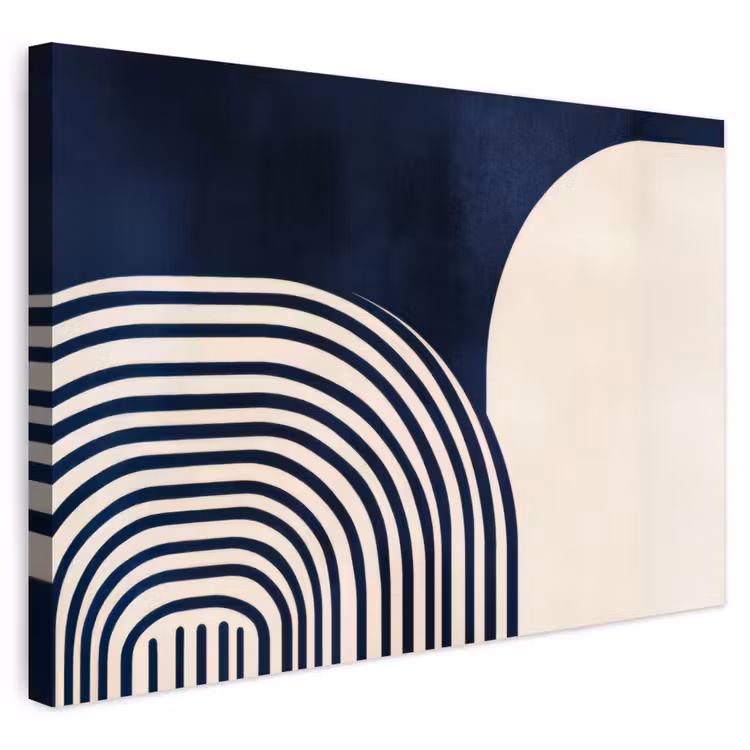 Buiten canvas - Donkerblauw - Abstract - Lijnen — 1