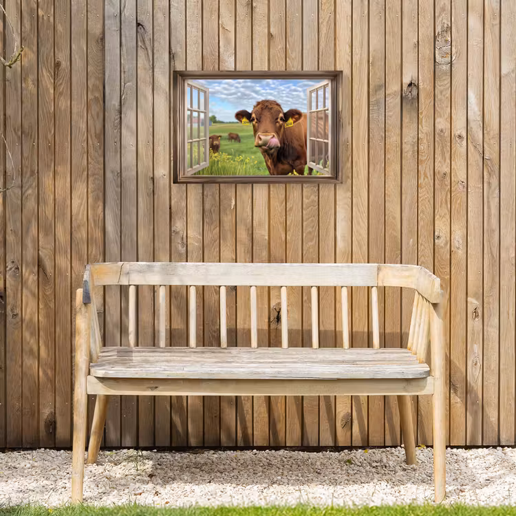 Buiten canvas - Doorkijk - Koe - Weiland - Landschap - Dieren — 3