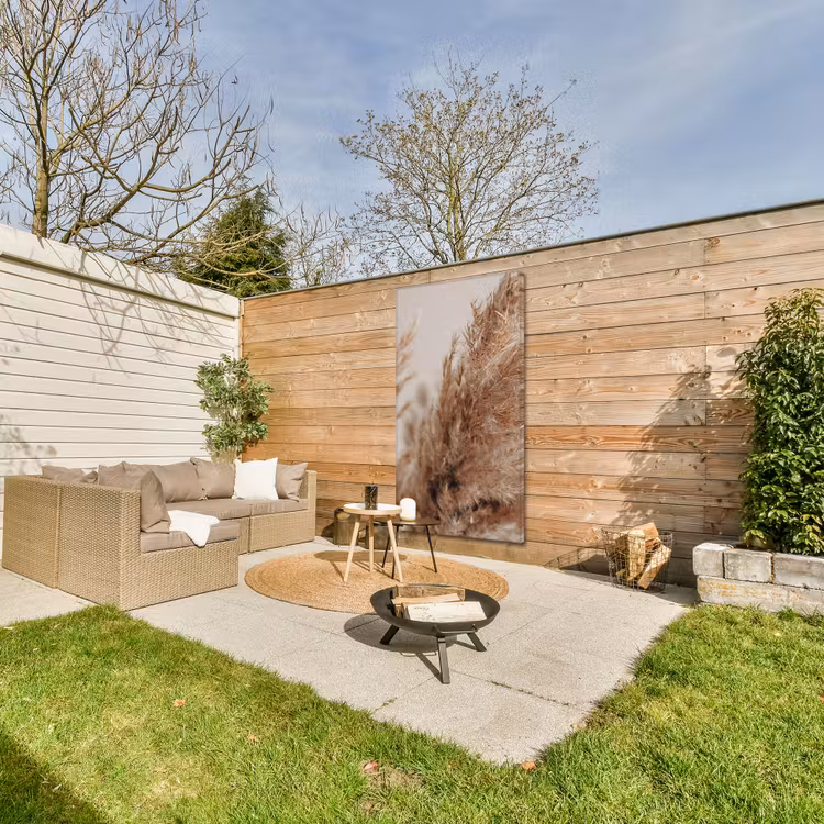 Buiten canvas - Gedroogd pampasgras dichtbij — 5