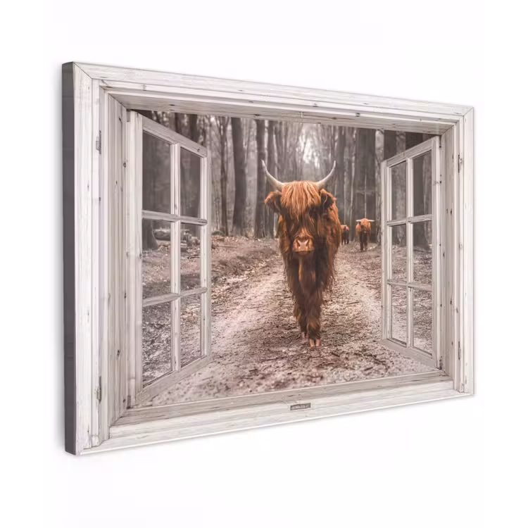 Buiten canvas - Hooglander door het Raam — 1
