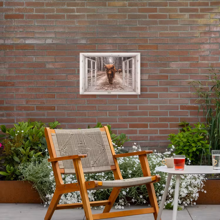Buiten canvas - Hooglander door het Raam — 2