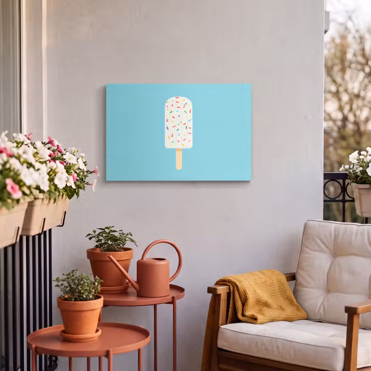 Buiten canvas - Ijsje - Stokje - Sprinkles - Lichtblauw — 3