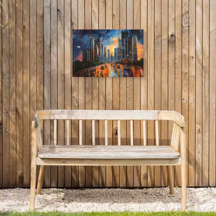 Buiten canvas - Auto - Skyline - Zon - Blauw — 3