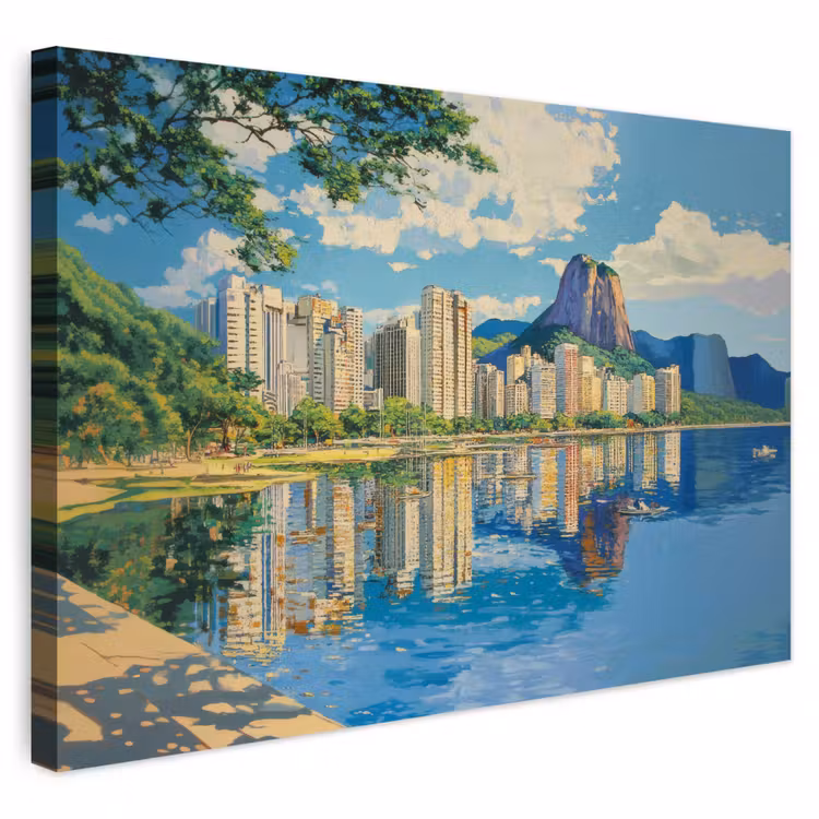 Buiten canvas - Berg - Skyline - Strand - Water — 1