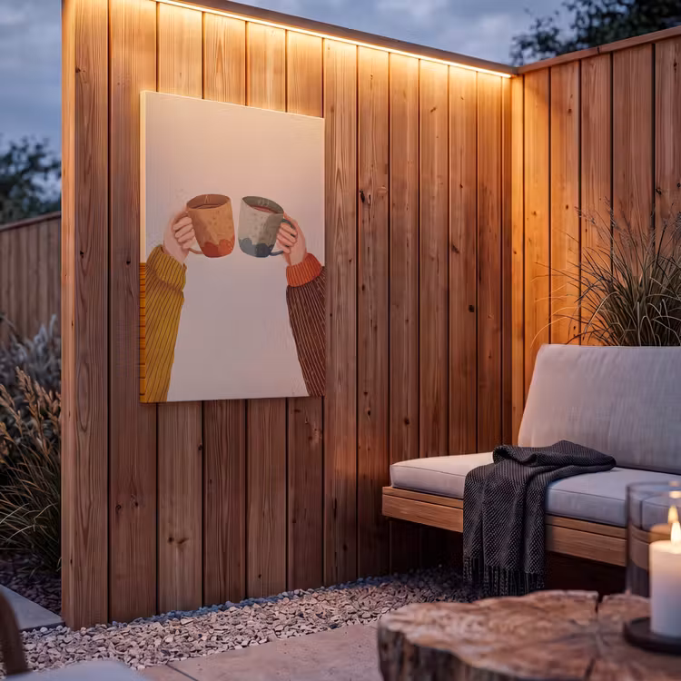 Buiten canvas - Illustratie - Mokken - Proosten - Bruin — 4