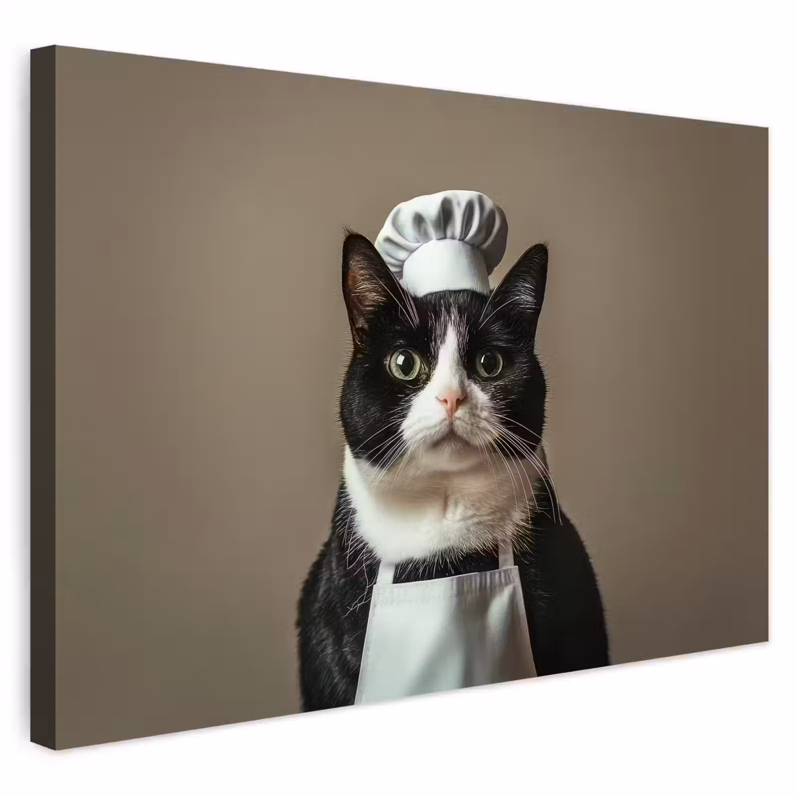 Buiten canvas - Kat - Kokskleding - Zwart - Wit — 1