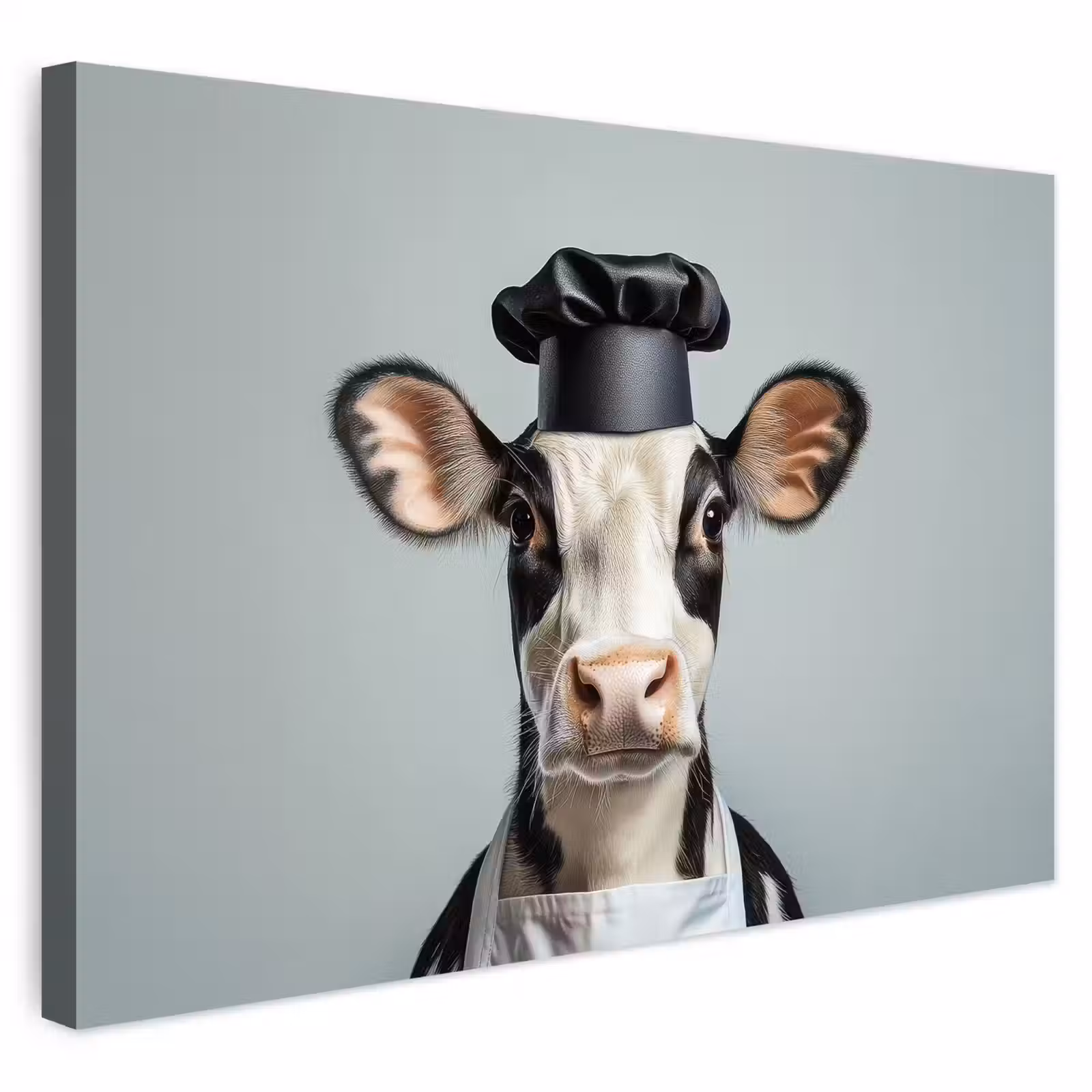 Buiten canvas - Koe - Zwart - Wit - Kok — 1