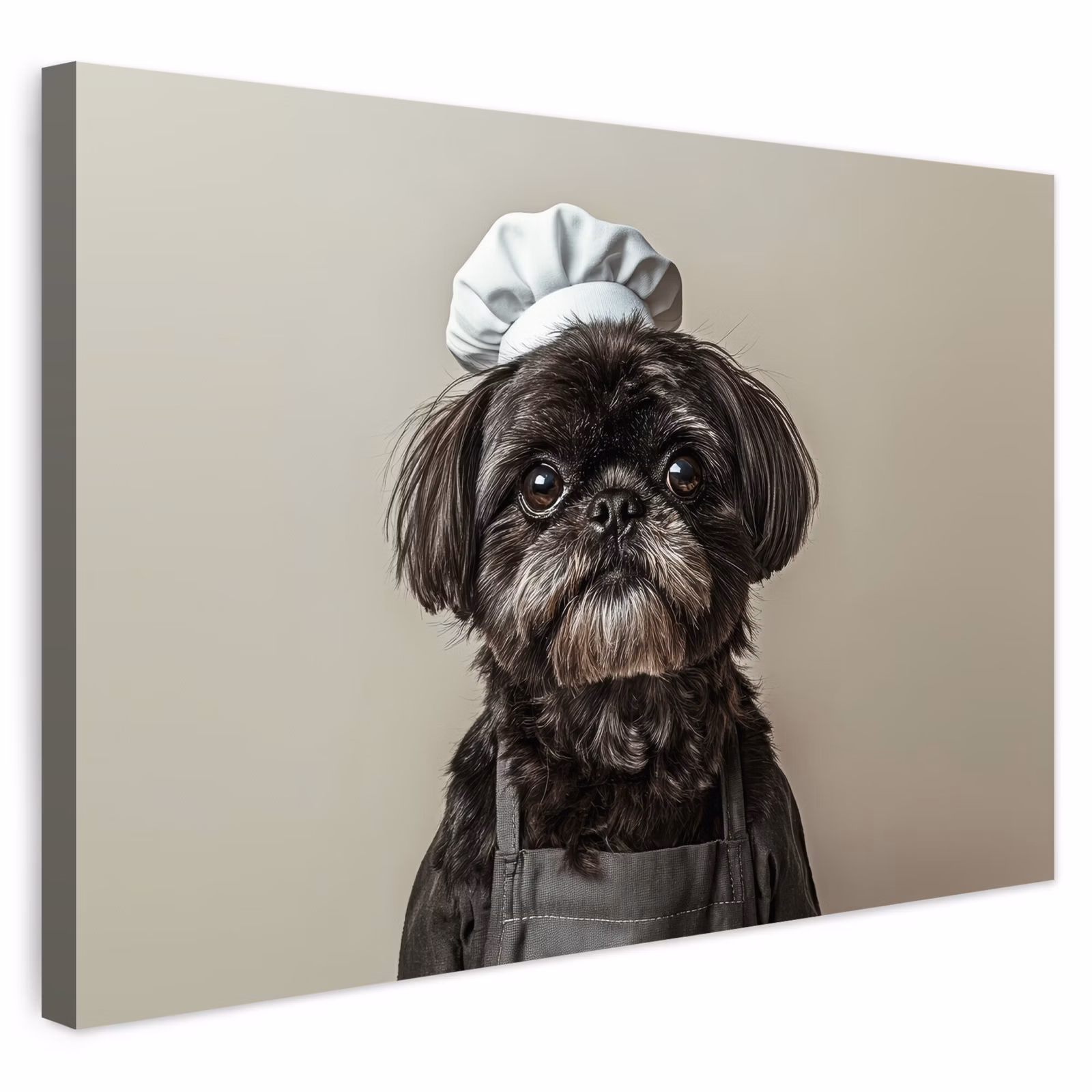 Buiten canvas - Kokskleding - Zwart - Hondje — 1