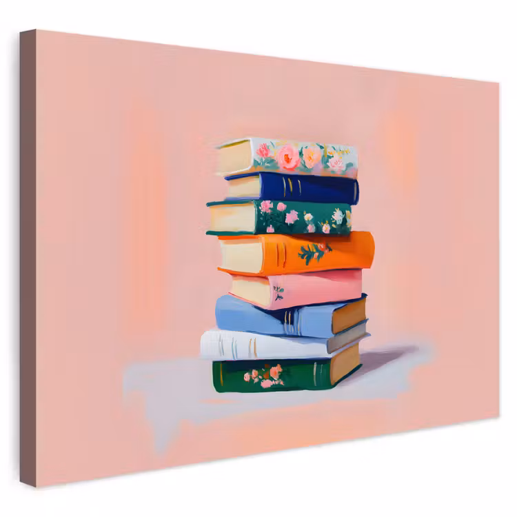 Buiten canvas - Boeken - Stapel - Kleurrijk — 1