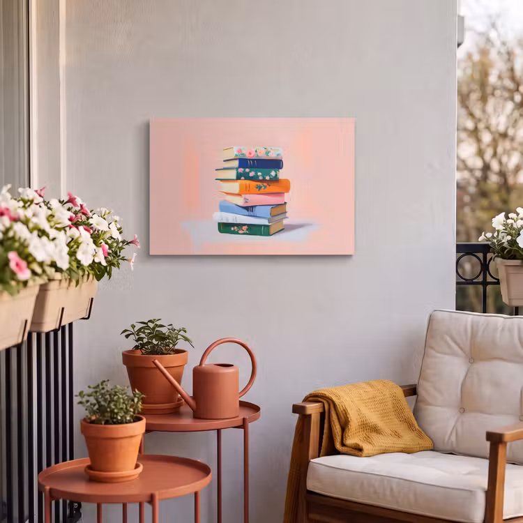 Buiten canvas - Boeken - Stapel - Kleurrijk — 4
