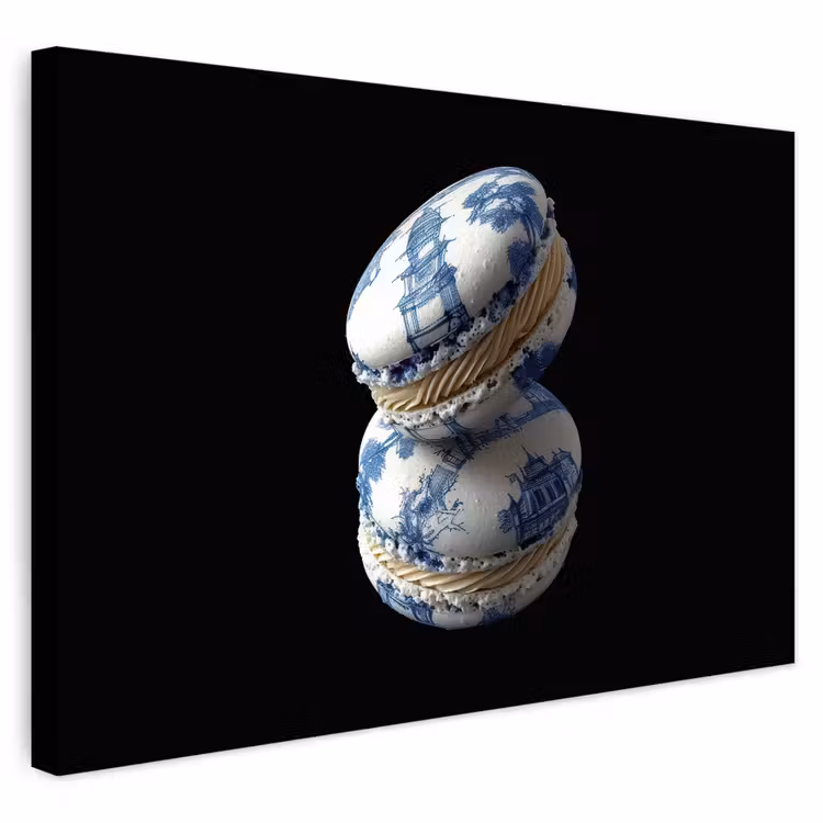 Buiten canvas - Eten - Macarons - Delfts blauw - Koekjes — 1