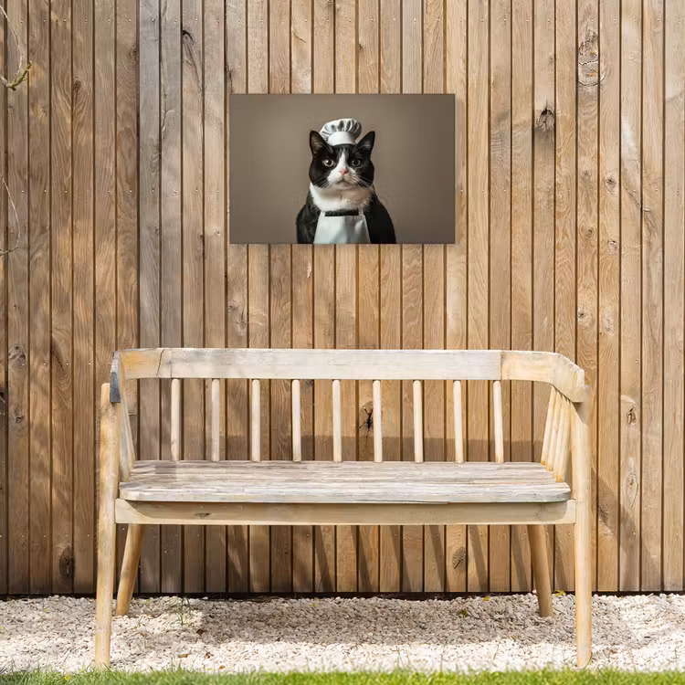 Buiten canvas - Kat - Kokskleding - Zwart - Wit — 3