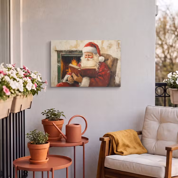 Buiten canvas - Kerst - Kerstman - Winter - Open Haard — 4