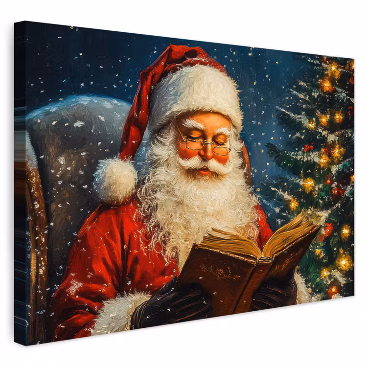 Buiten canvas - Kerstman - Kerst - Winter - Kerstboom — 1