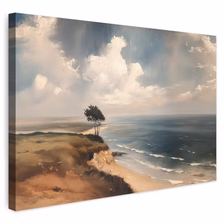 Buiten canvas - Klif - Zee - Boom — 1