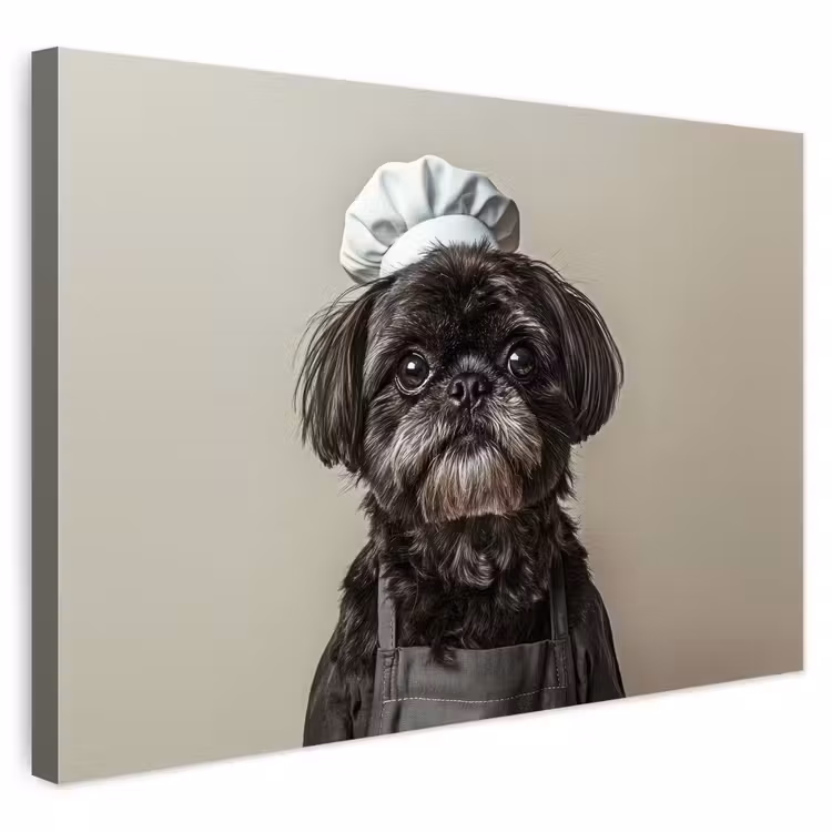 Buiten canvas - Kokskleding - Zwart - Hondje — 1