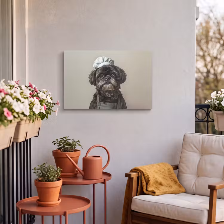 Buiten canvas - Kokskleding - Zwart - Hondje — 4