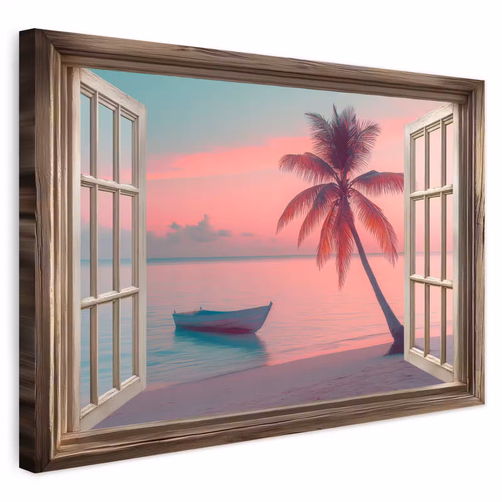 Buiten canvas - Doorkijk - Strand - Palmboom - Tropisch — 1