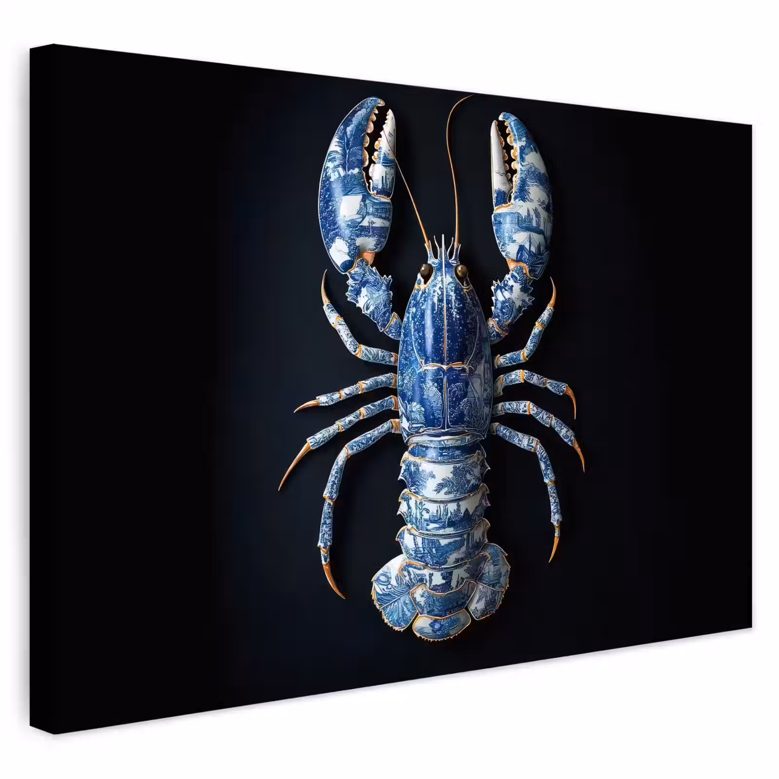 Buiten canvas - Kreeft - Delftsblauw - Schild - Stoer — 1