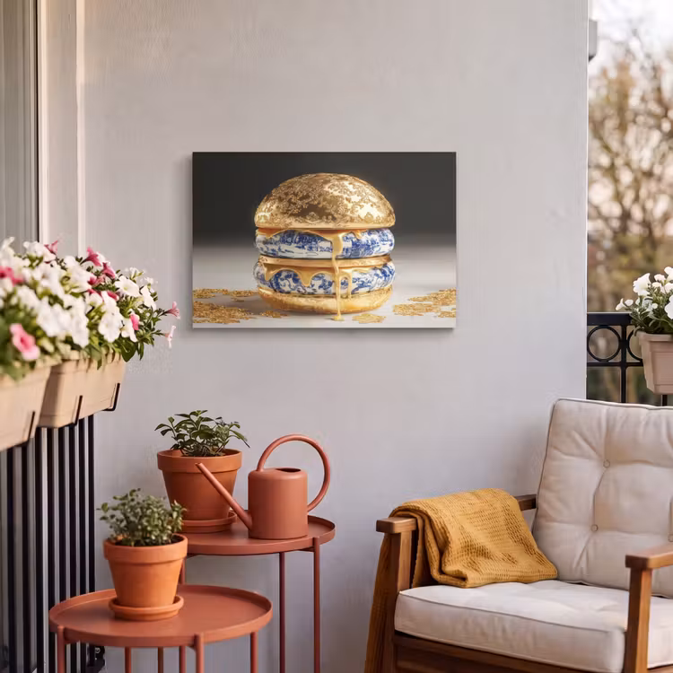 Buiten canvas - Delftsblauw - Goud - Burger — 4