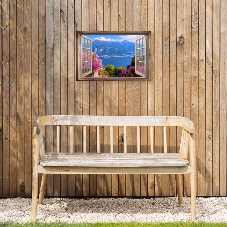 Buiten canvas - Doorkijk - Berg - Landschap - Uitzicht - Meer — 3