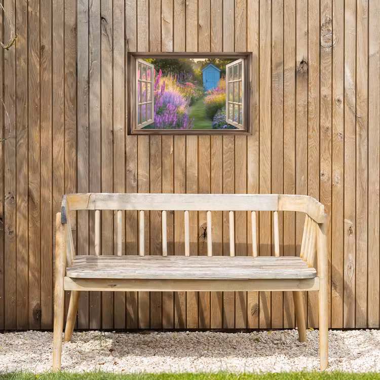 Buiten canvas - Doorkijk - Bloemen - Raam - Natuur — 3