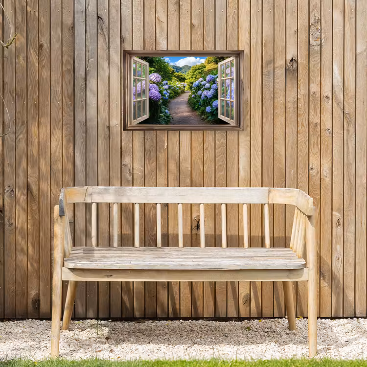 Buiten canvas - Doorkijk - Hortensia - Pad - Natuur — 3