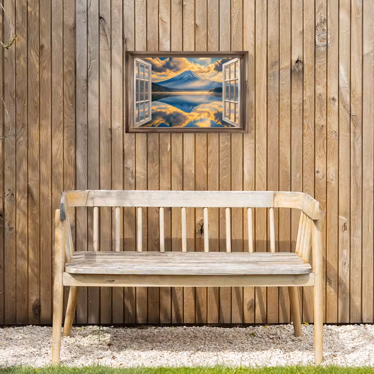 Buiten canvas - Doorkijk - Landschap - Bergen - Uitzicht - Raam — 3