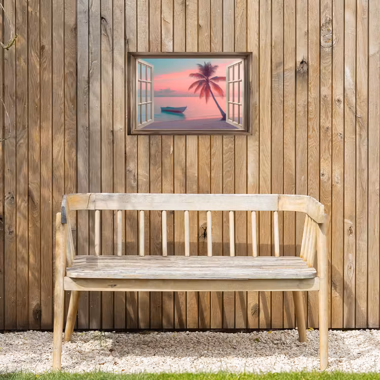 Buiten canvas - Doorkijk - Strand - Palmboom - Tropisch — 3