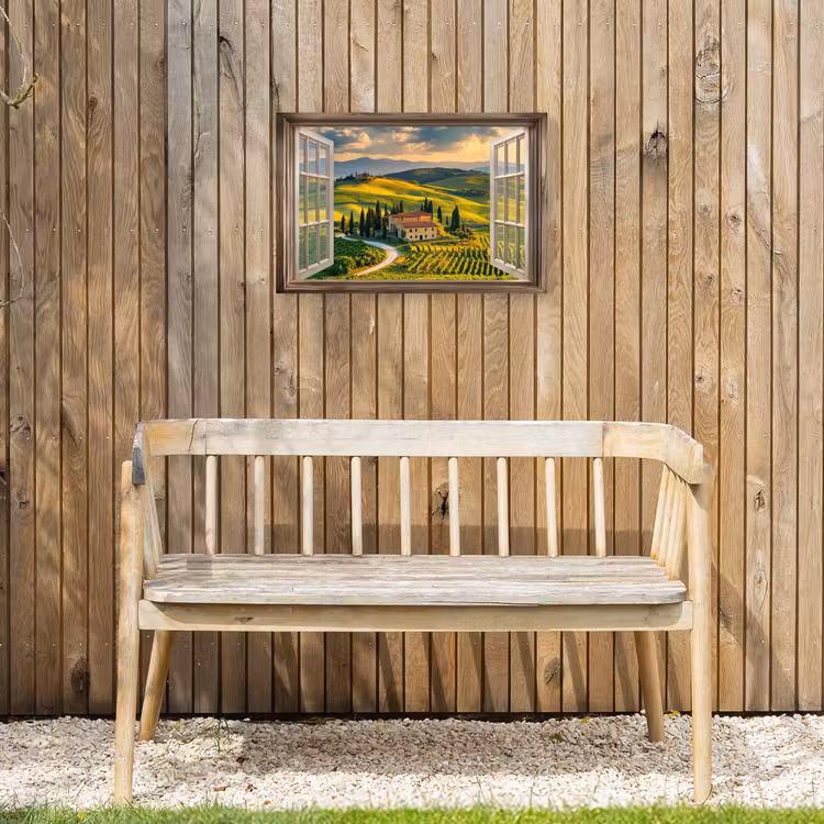 Buiten canvas - Doorkijk - Toscane - Uitzicht - Landschap - Zomer — 3