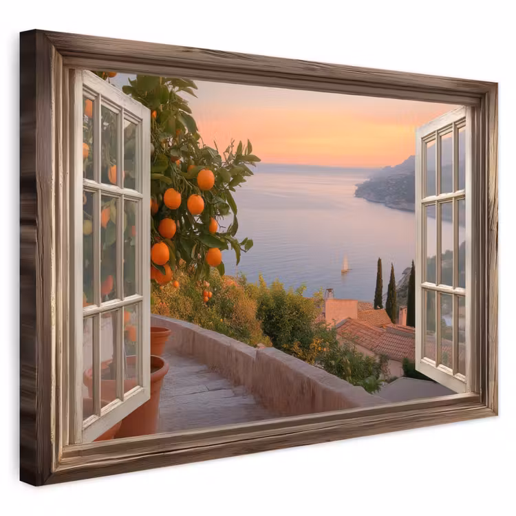 Buiten canvas - Doorkijk - Uitzicht - Meer - Landschap — 1