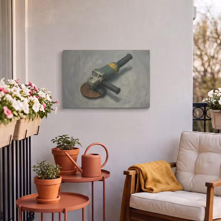 Buiten canvas - Haakse slijper - Schilderij - Gereedschap — 4